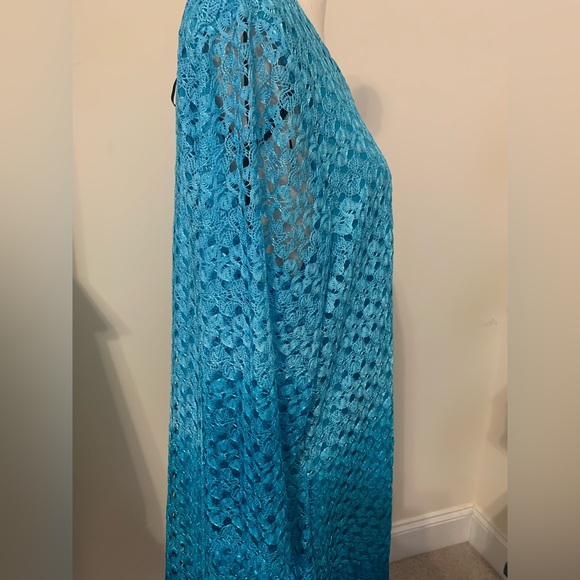 Kim Rogers 2X gorgeous aqua ombré lace outer layer too. Like new. - Picture 5 of 7
